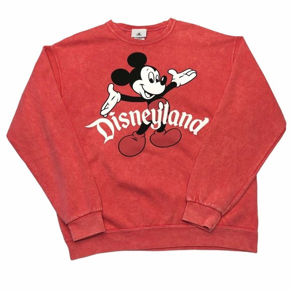 Disney Tops - Disneyland Red Retro Mickey Sweatshirt Pullover L